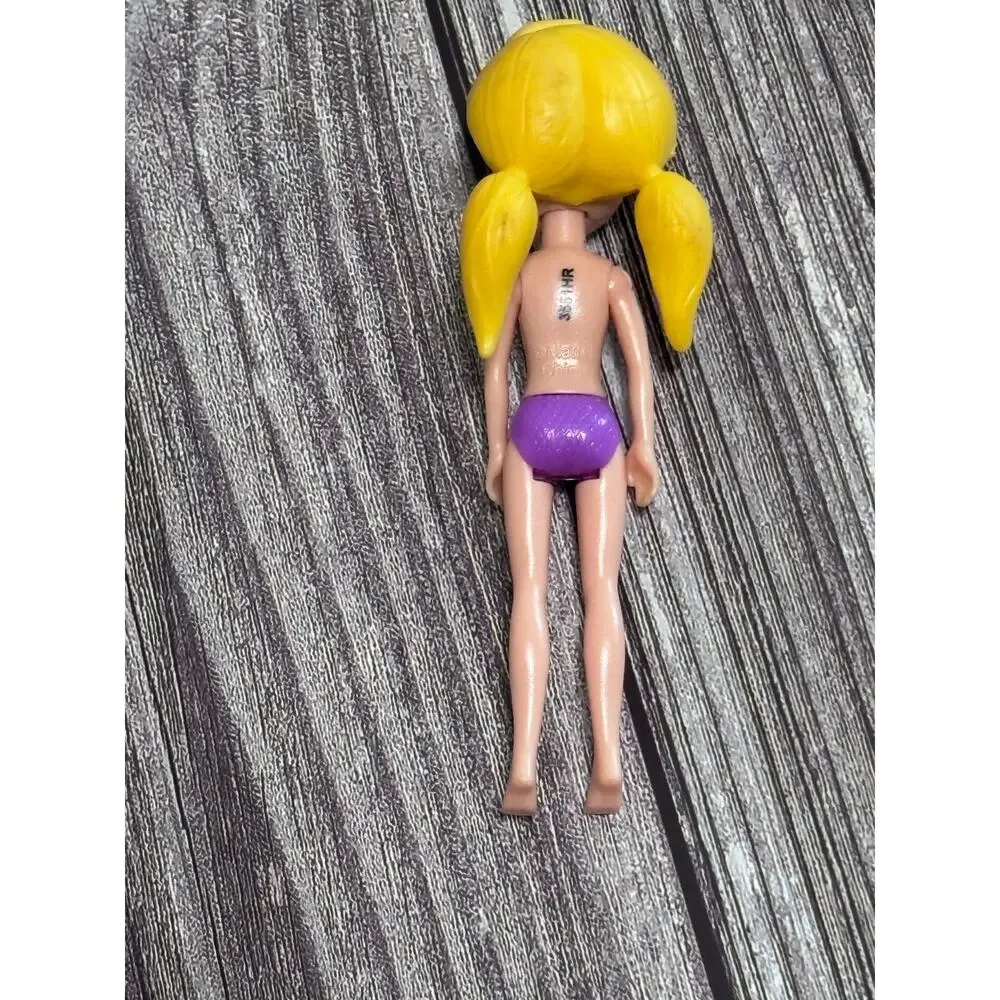 Polly Pocket Doll Blonde Hair Purple Highlights Blue Eyes 4”